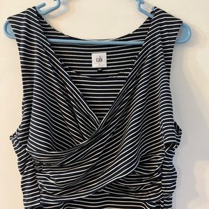 Cabi navy and white stripe maxi dress